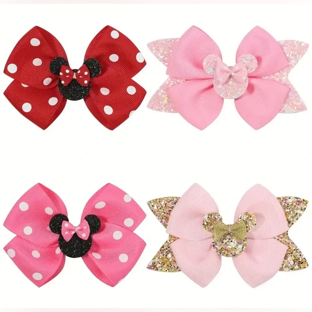 NIB Minnie 4pc Hair Clip Set